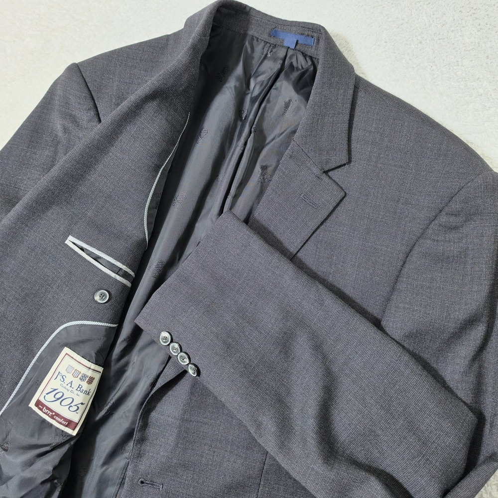 Jos A Bank Brrr Blazer Mens 41 Long Charcoal Grey 1905 Collection Wool Stretch